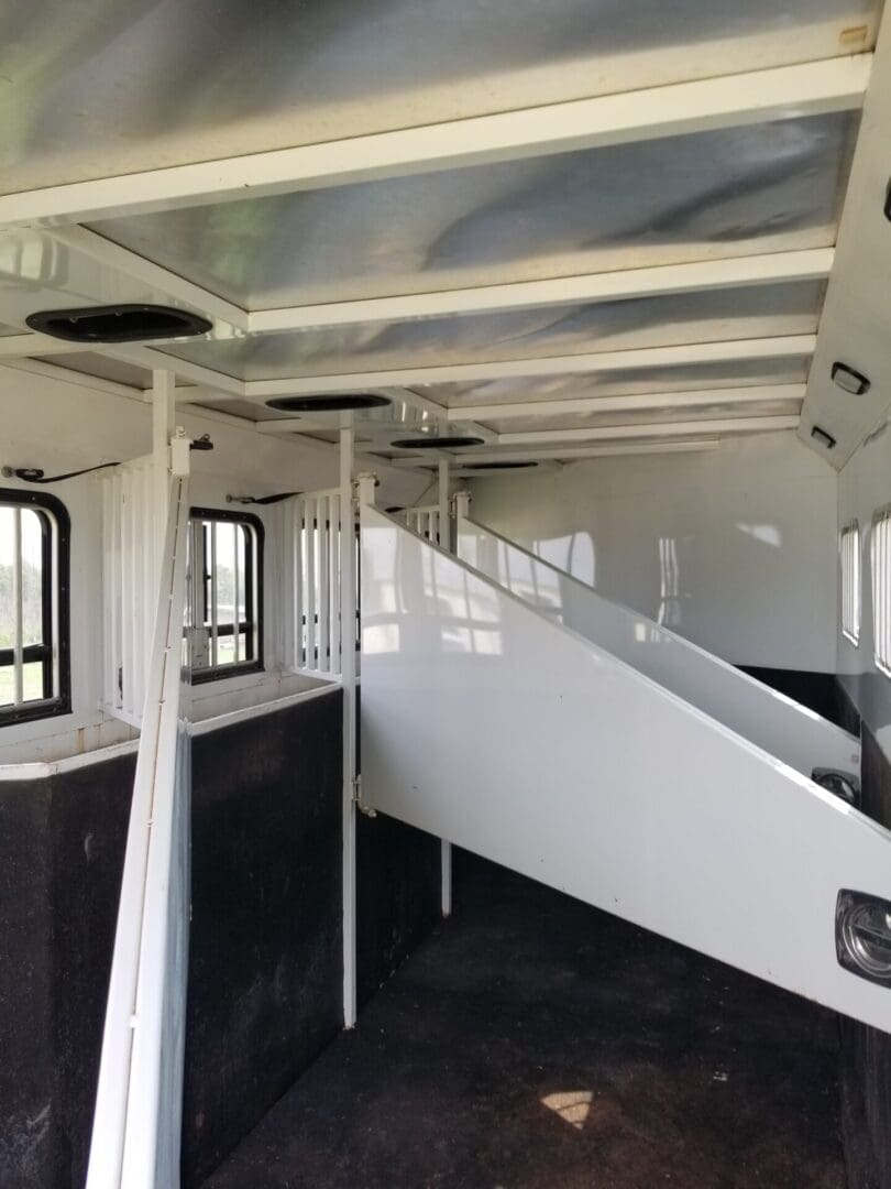 inside view of the rental horse trailer